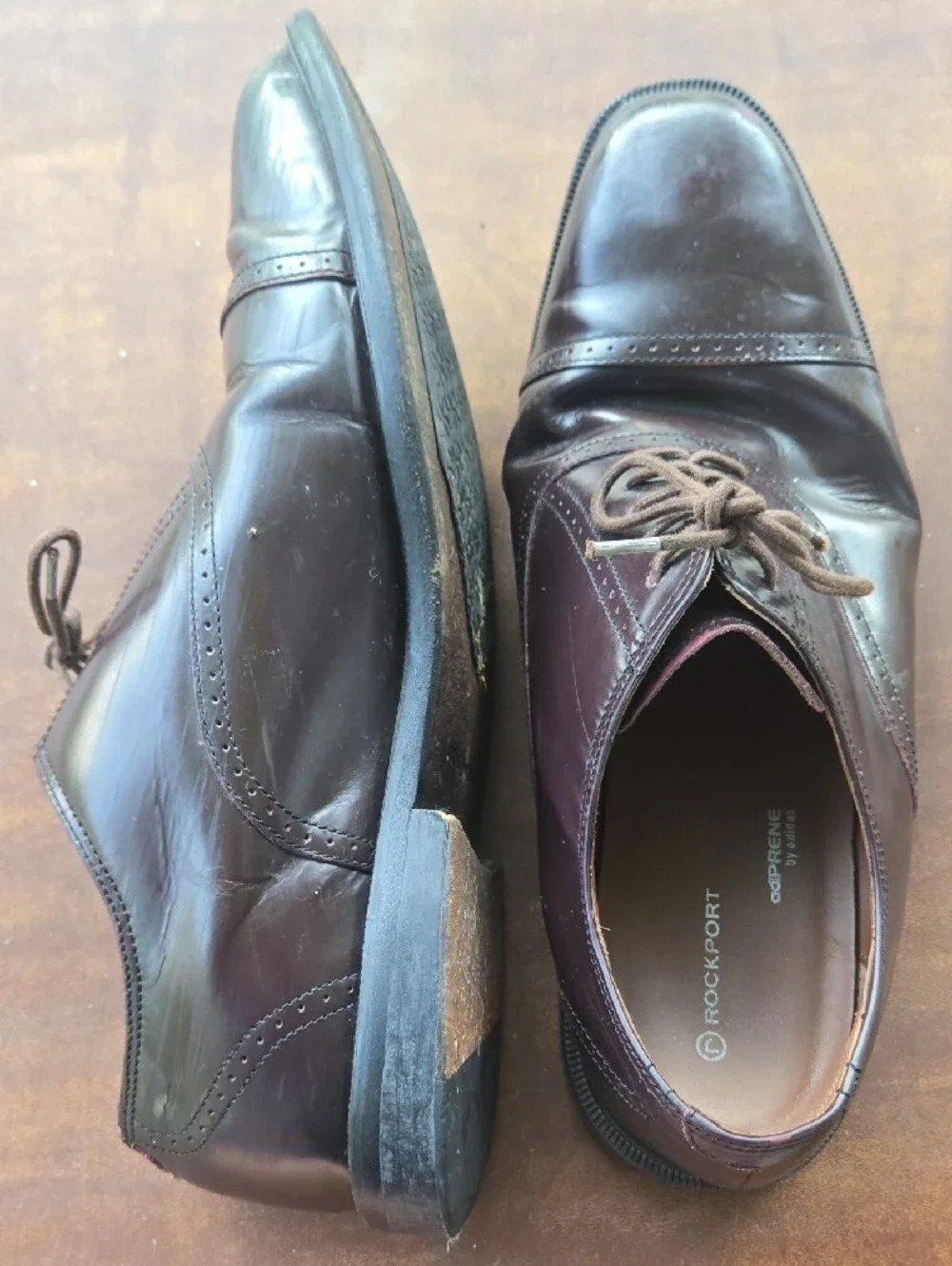 Rockport Men’s Dark Brown Leather Lace-Up Oxfords